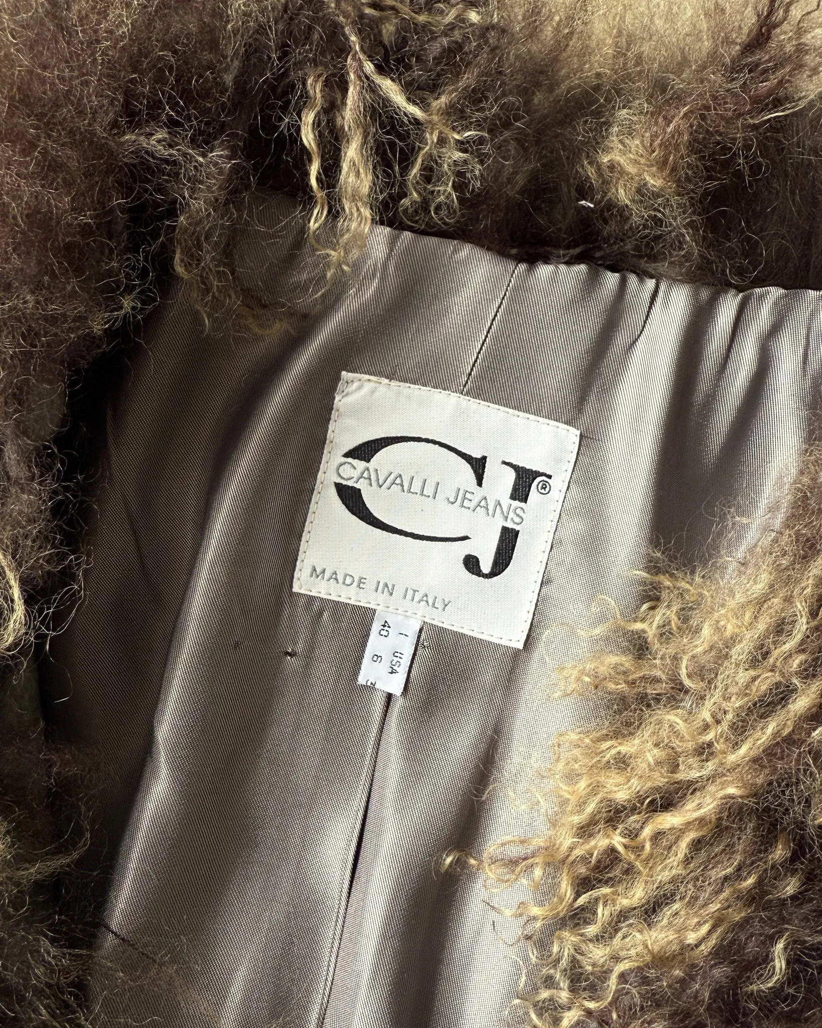 00s Cavalli Tibetan Lamb Sweater Coat | S