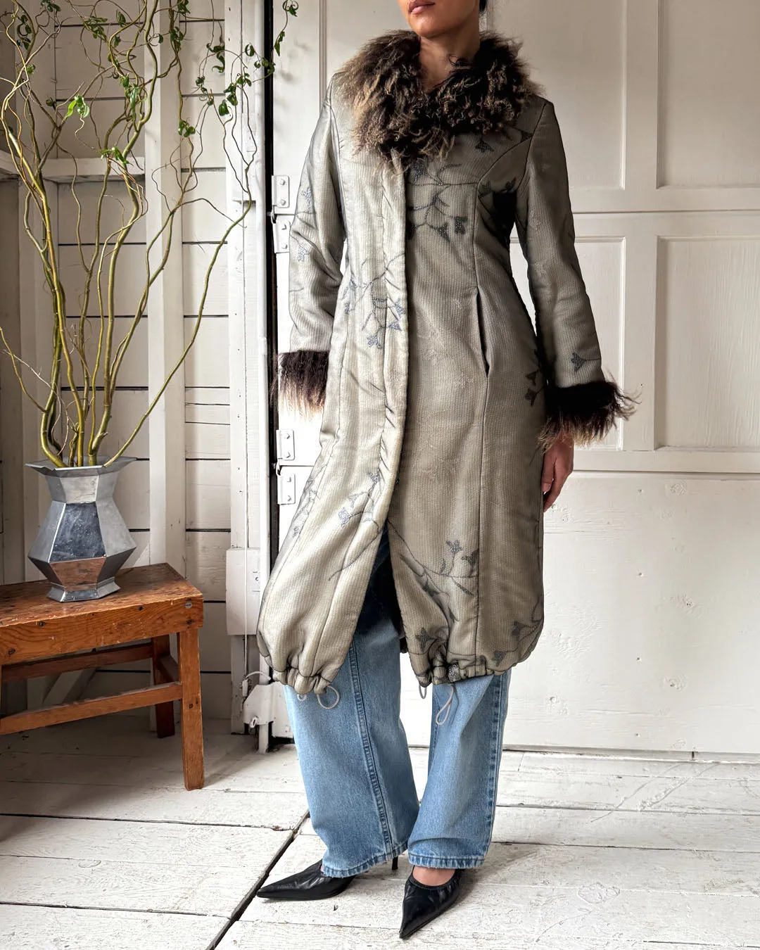 00s Cavalli Tibetan Lamb Sweater Coat | S