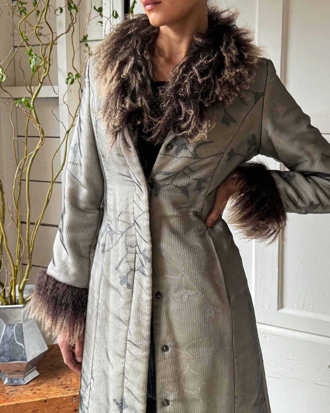 00s Cavalli Tibetan Lamb Sweater Coat | S