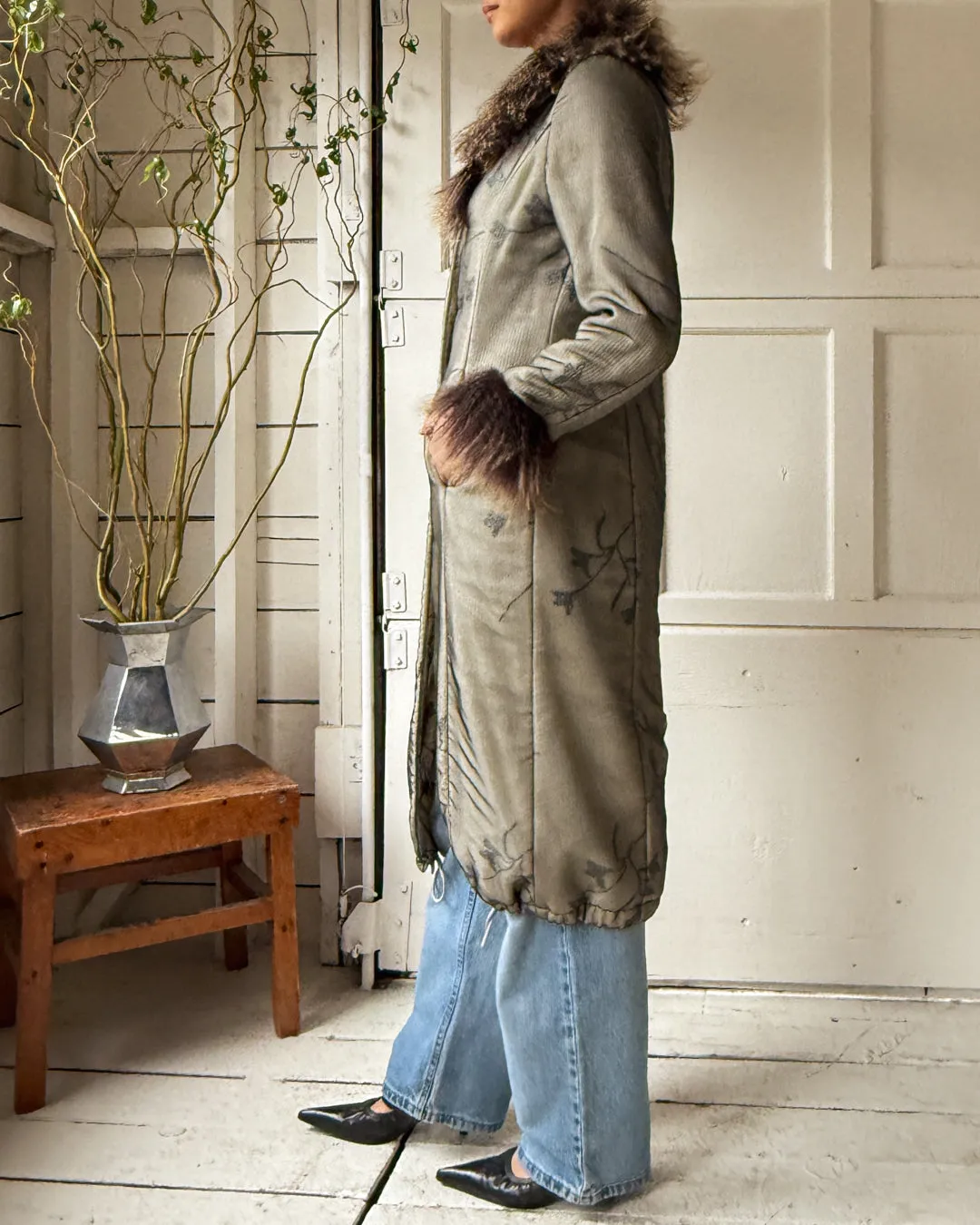 00s Cavalli Tibetan Lamb Sweater Coat | S