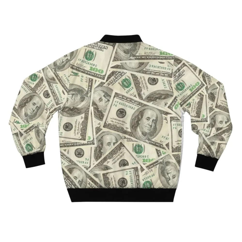 100 Dollar Bills Bomber Jacket - Money, Benjamins, USA
