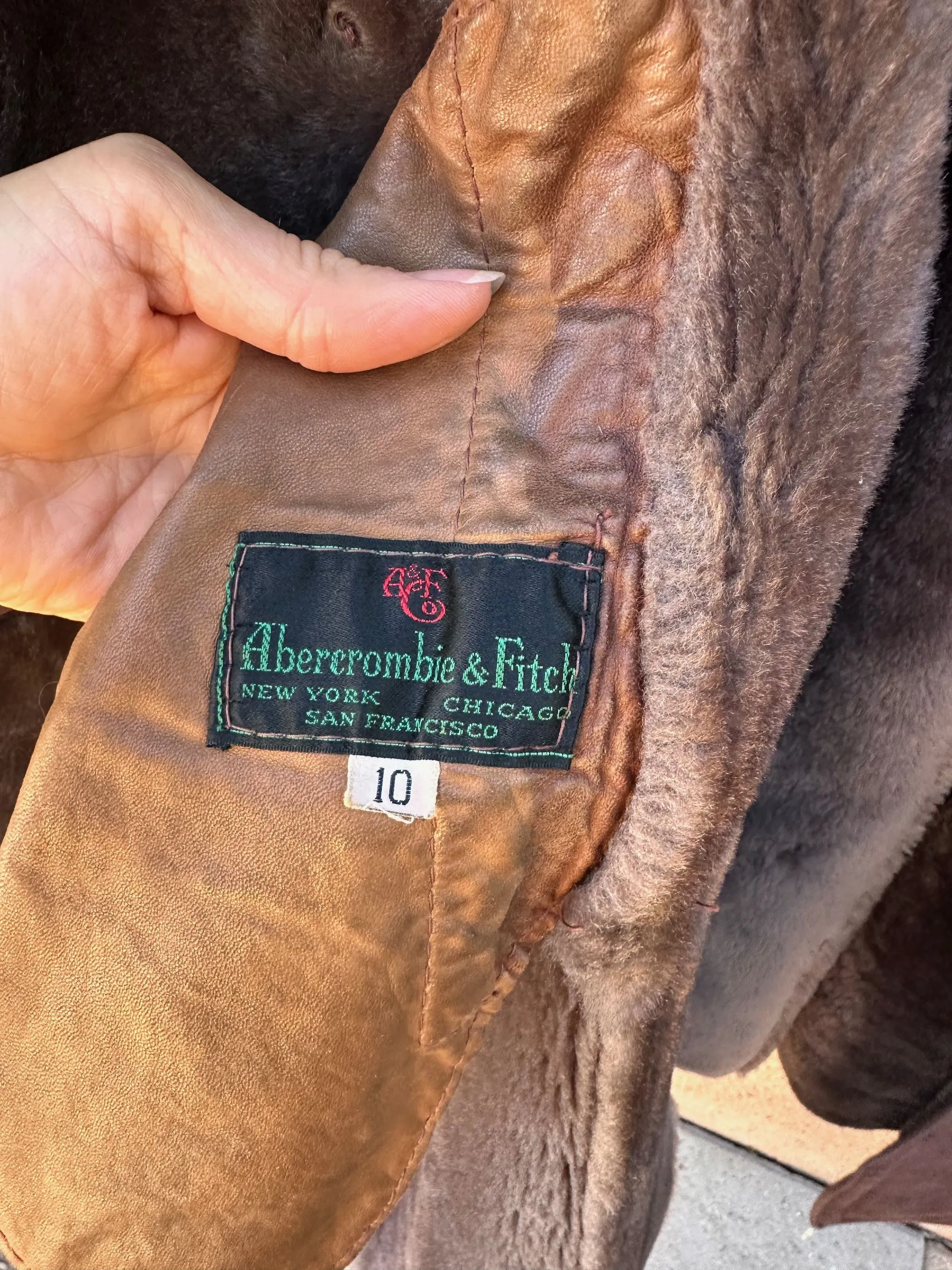 1970's Abercrombie & Fitch Shearling Coat - Antler Buttons