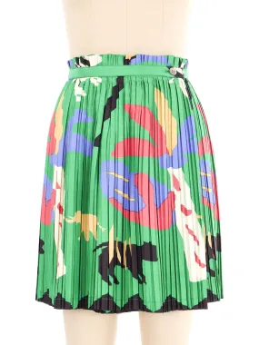1991 Issey Miyake Printed Pleated Mini Skirt