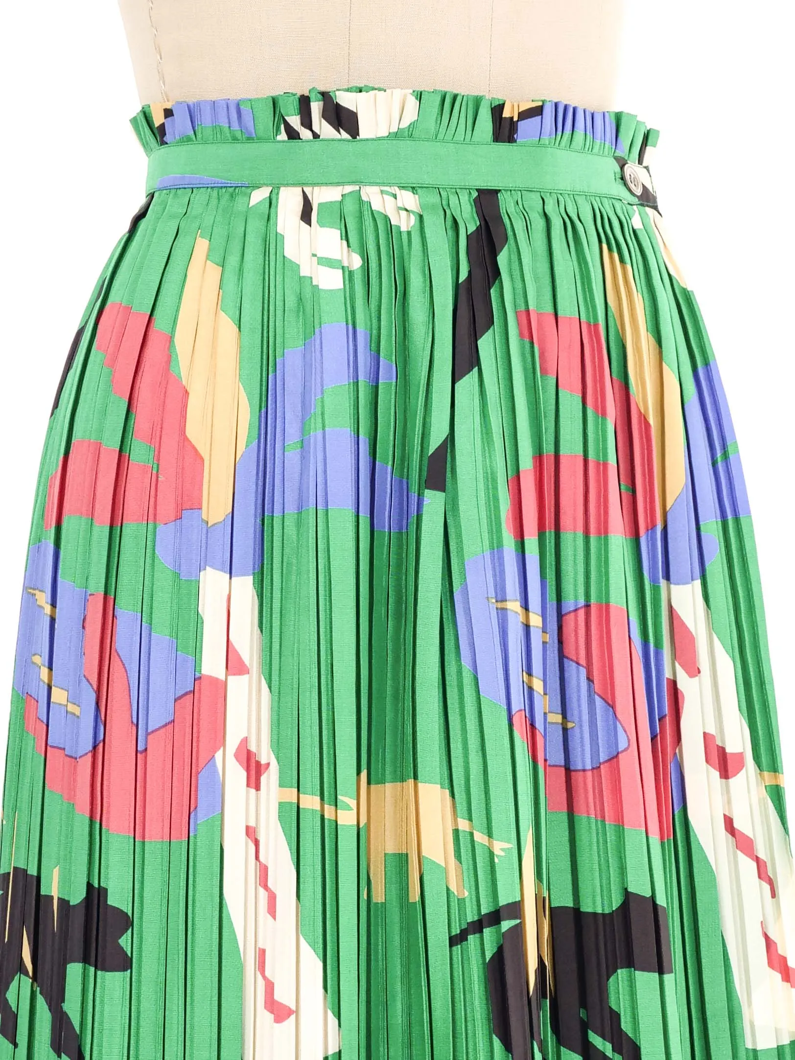 1991 Issey Miyake Printed Pleated Mini Skirt