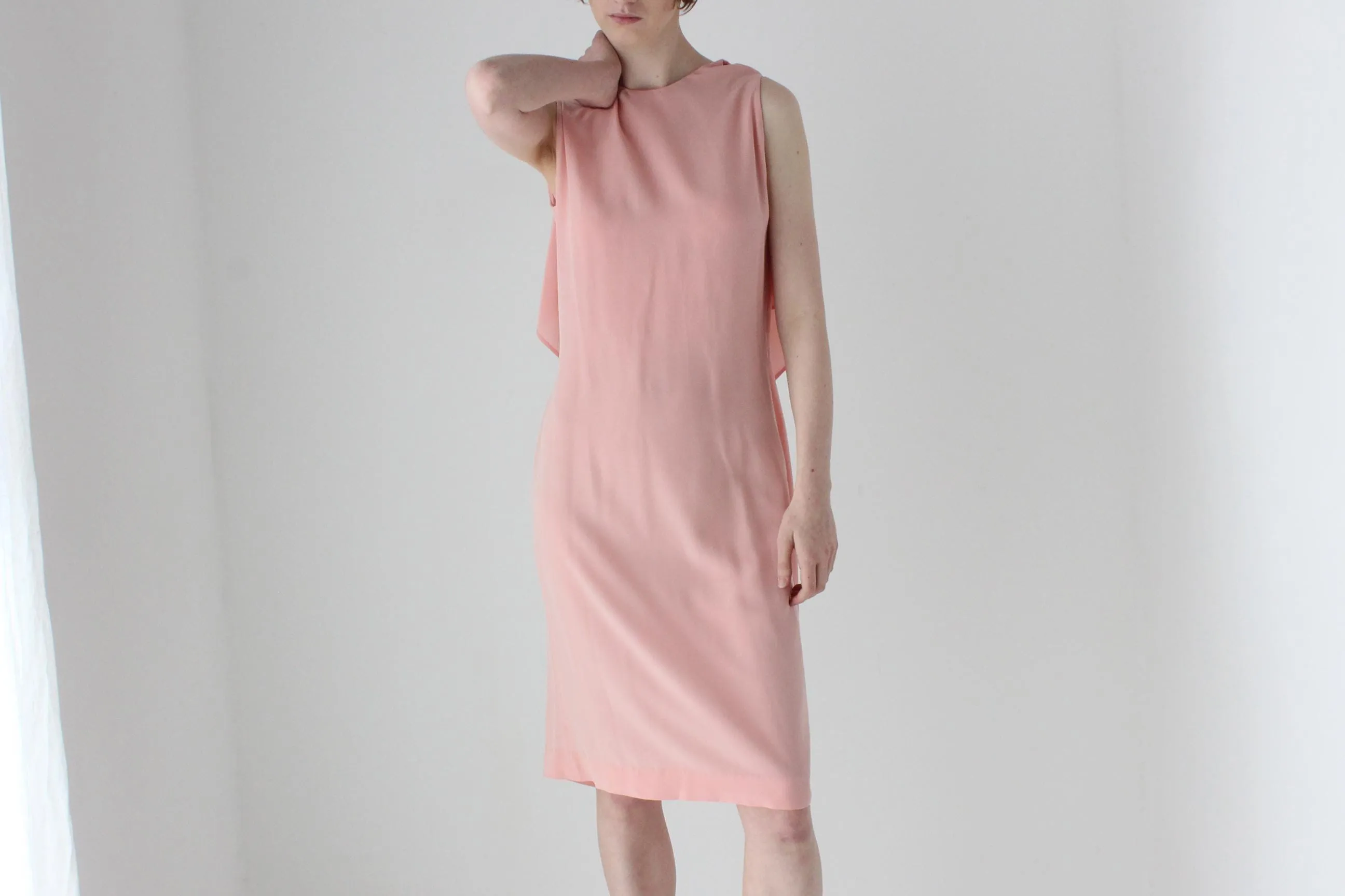 2000s Jil Sander Pastel Silk Shift w/ Draped Back