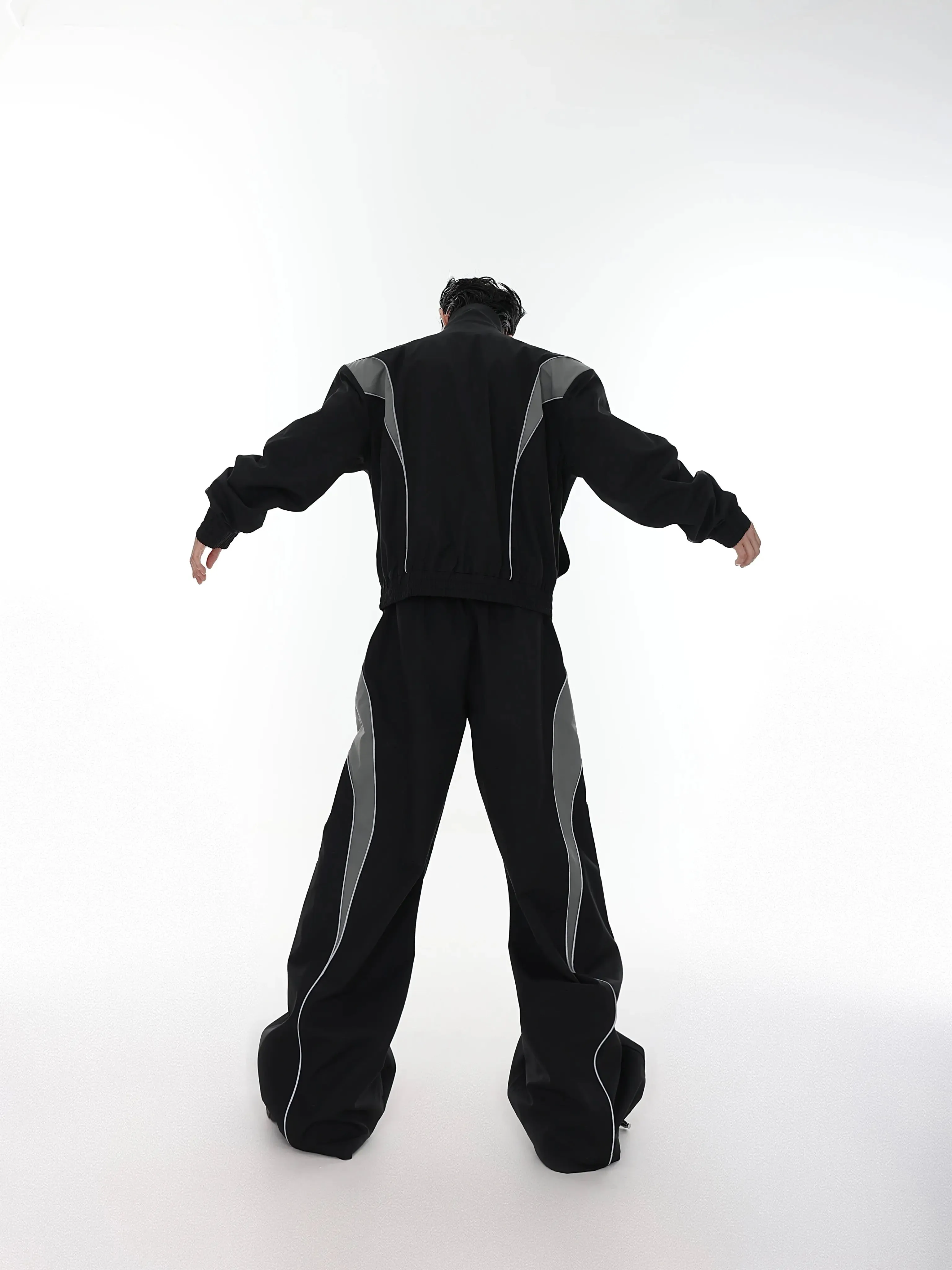 【23s August.】Reflective Stitching Jacket Sports Suit