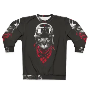 Adventurer Cat Sweatshirt - Trendy Graphic Tee for Feline Fans