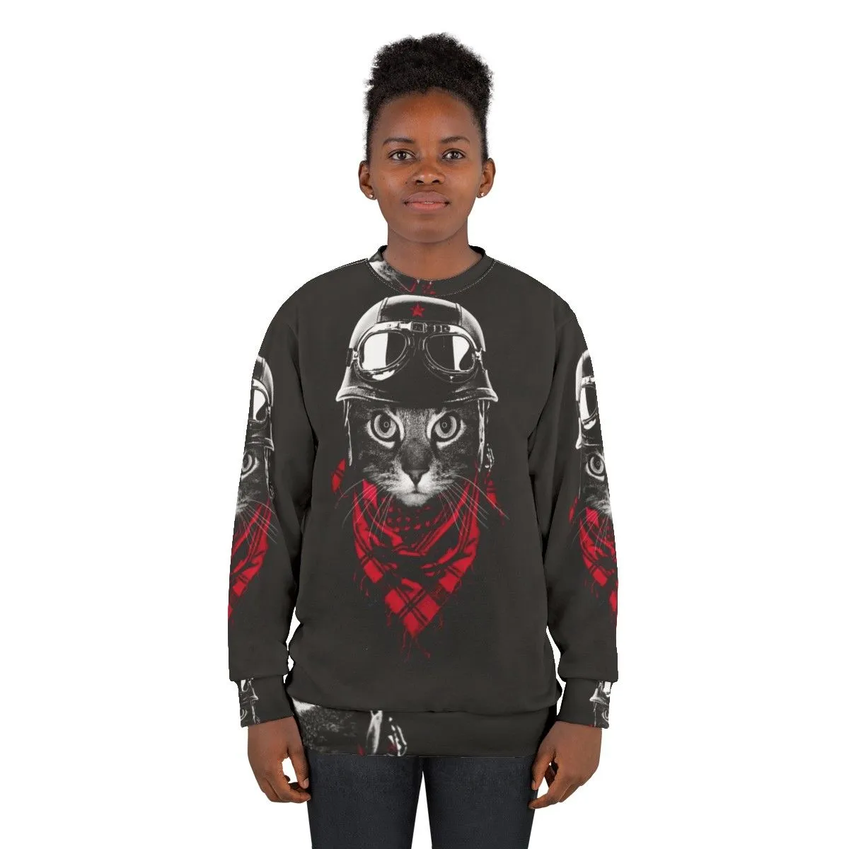 Adventurer Cat Sweatshirt - Trendy Graphic Tee for Feline Fans