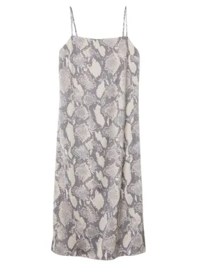 ANIMAL PRINT SATIN SLIP DRESS