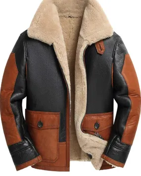 B3 Bomber Sheepskin Leather Jacket Aviator Style