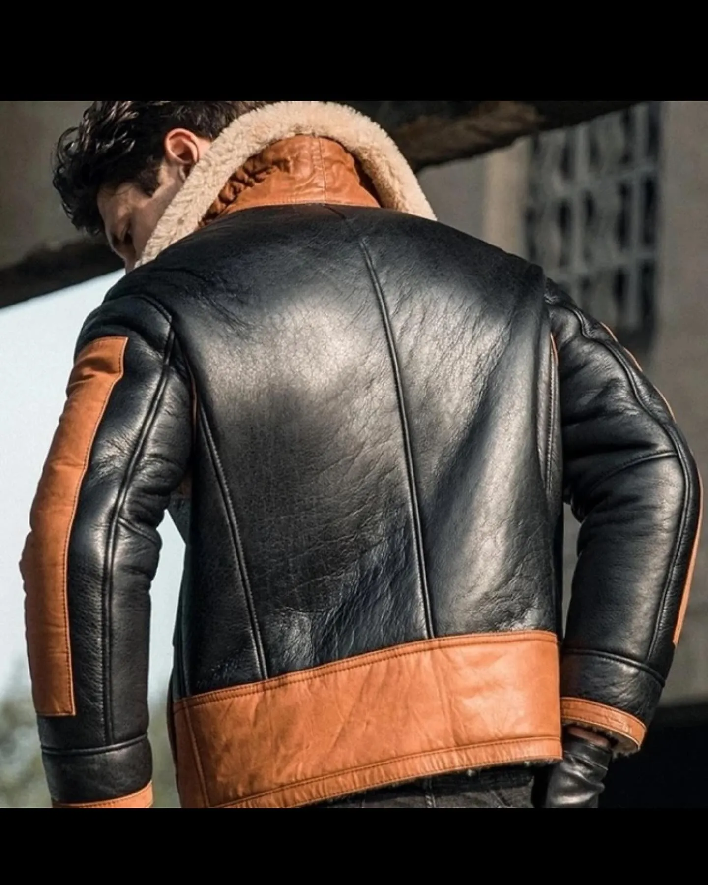B3 Bomber Sheepskin Leather Jacket Aviator Style
