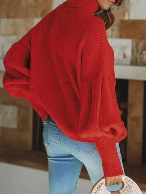 Balloon Sleeve Christmas Sweater