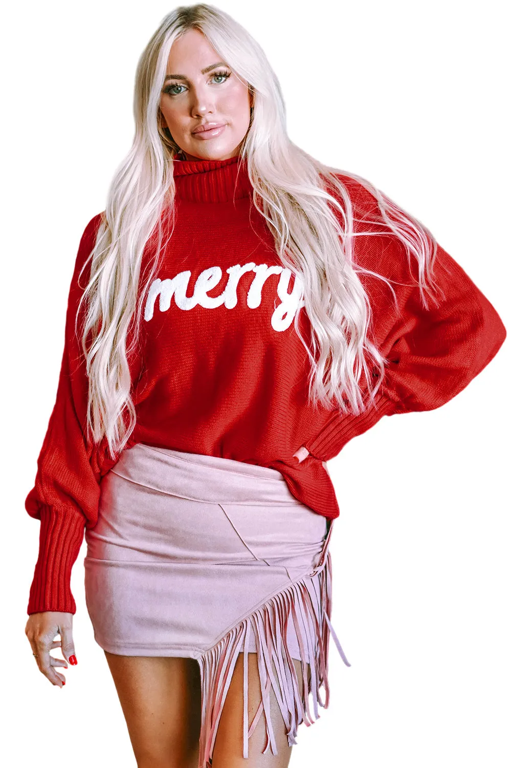 Balloon Sleeve Christmas Sweater