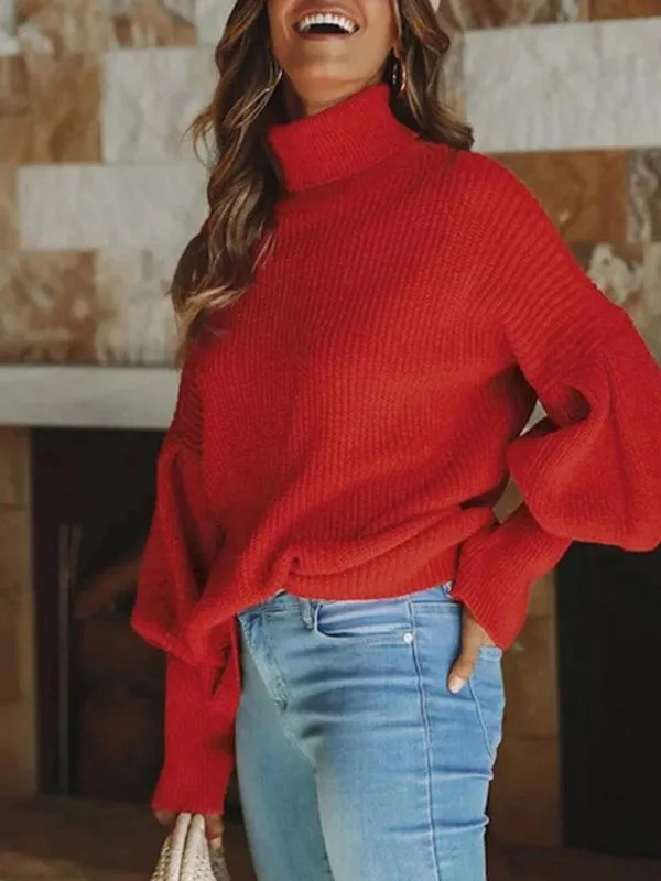 Balloon Sleeve Christmas Sweater