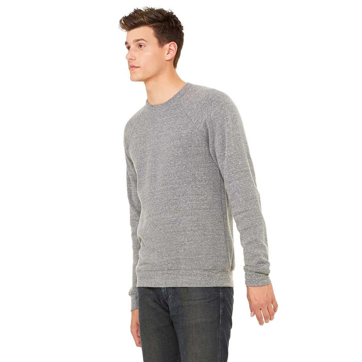 Bella   Canvas Unisex Grey Triblend Sponge Fleece Crew Neck Sweatshirt