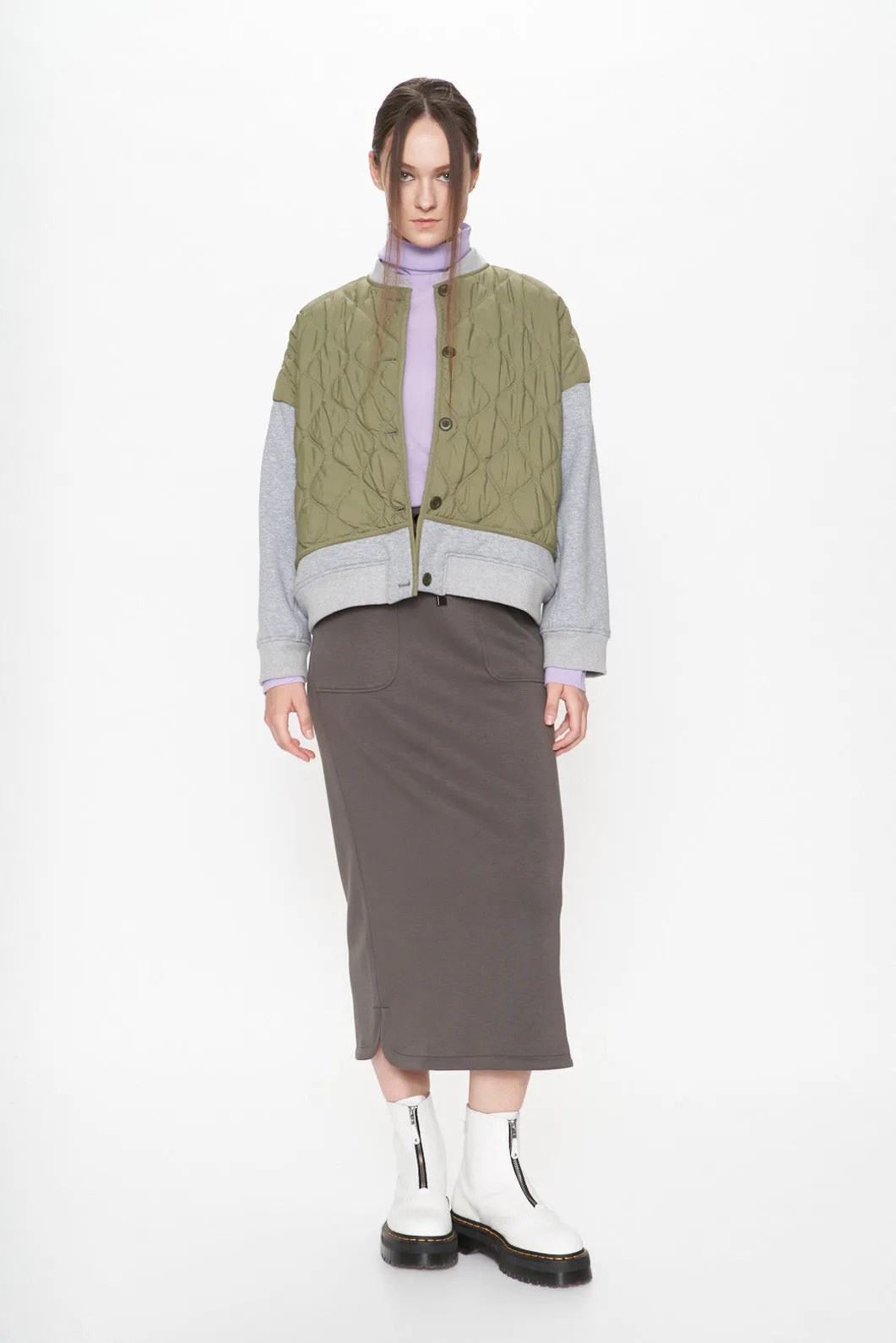 Bi Col Bomber Padded Jacket