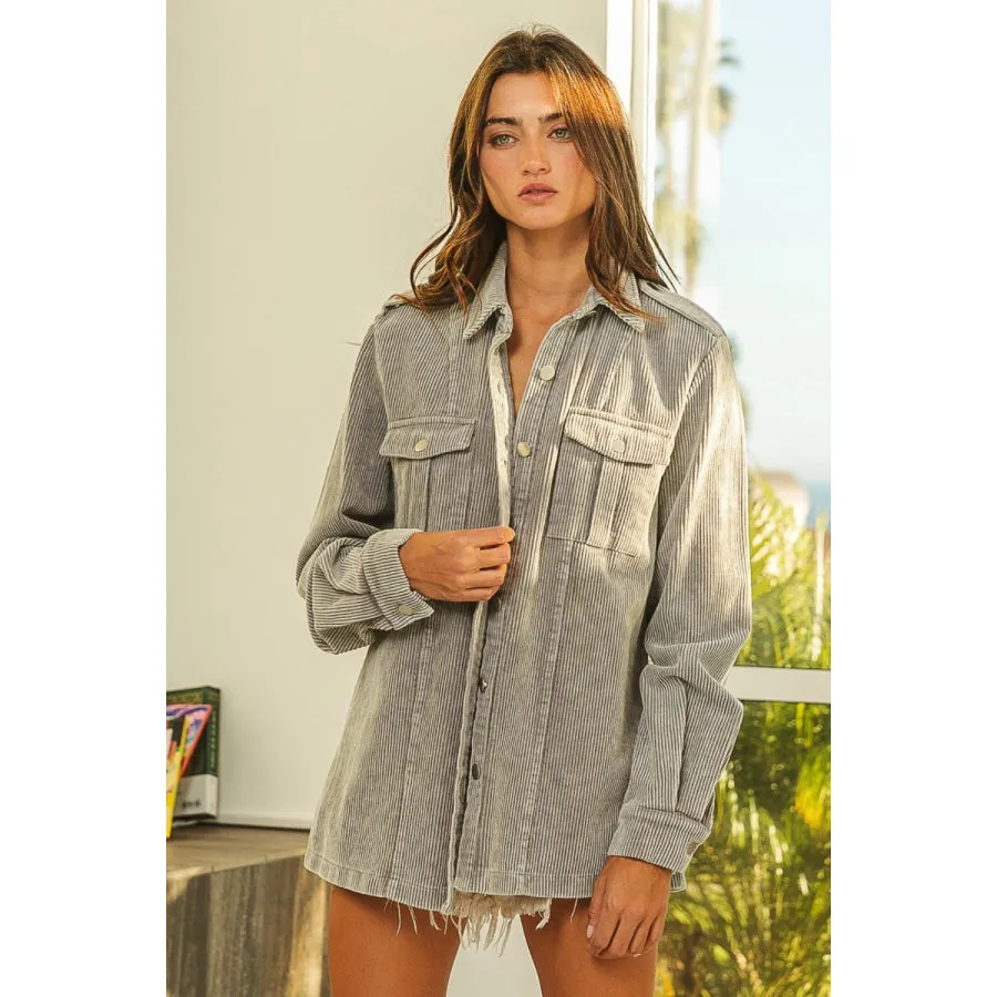 BiBi Button Up Corduroy Shacket