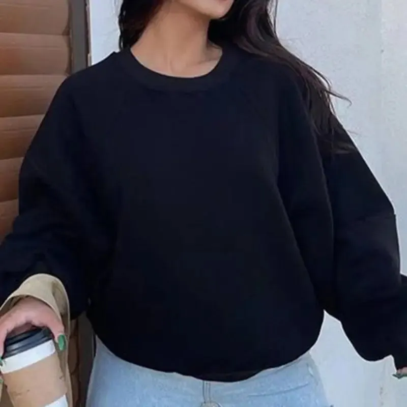 Block Color Bat Sleeve Oversize Sweatshirt