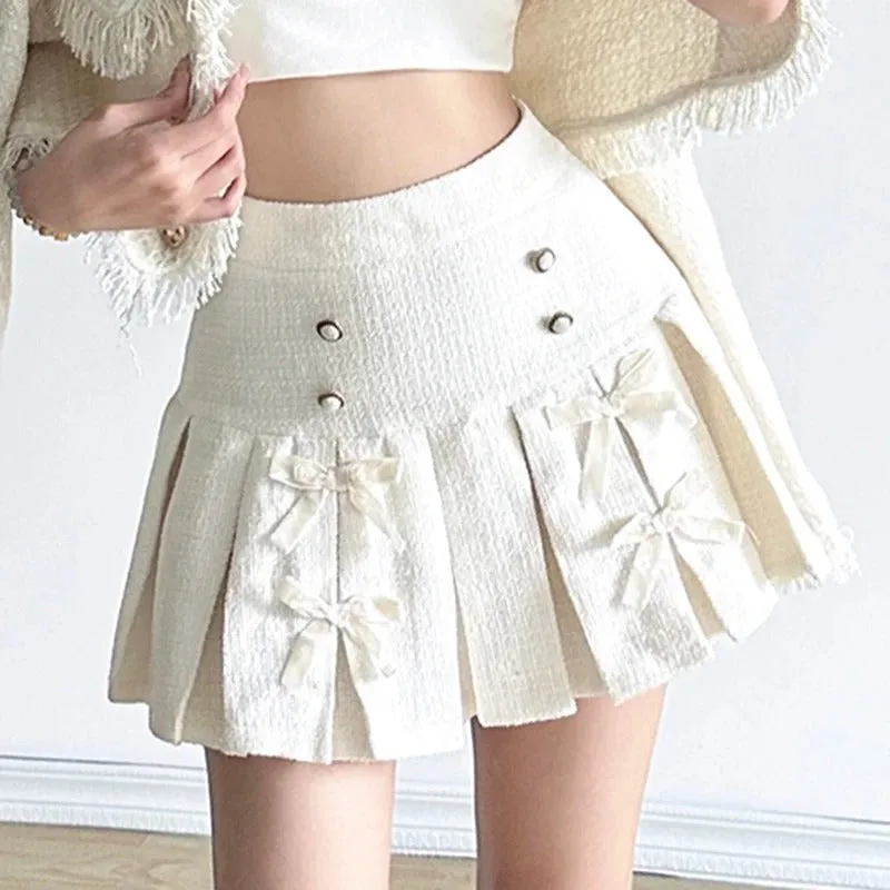 Bow Coquette Pleated Skirt