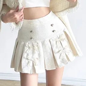 Bow Coquette Pleated Skirt