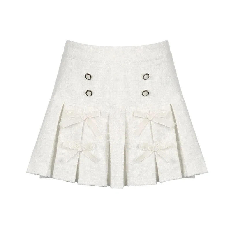 Bow Coquette Pleated Skirt
