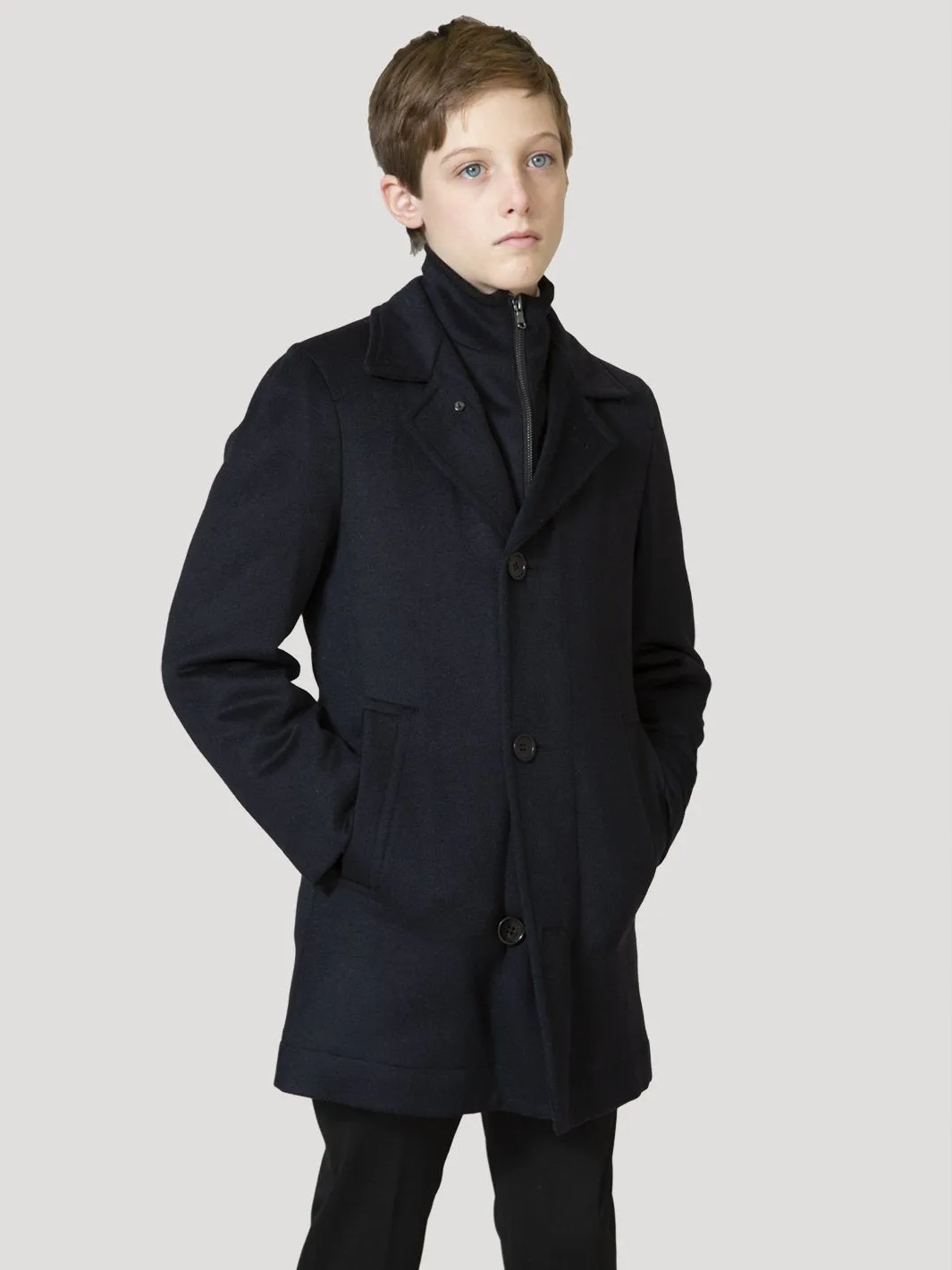 Boy's Orlando Wool Three Quarter Down Coat