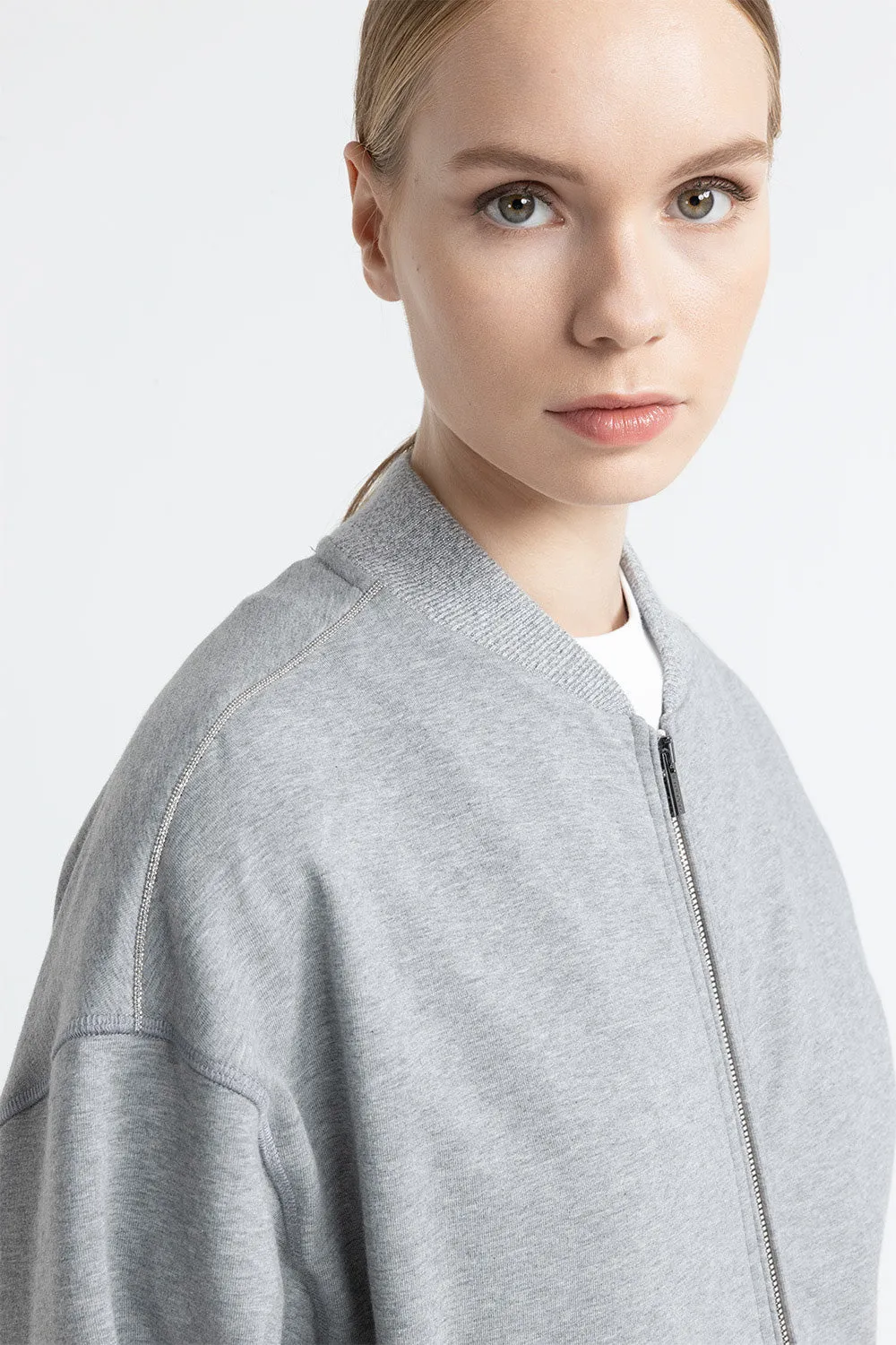 Brushed stretch cotton sweatshirt
