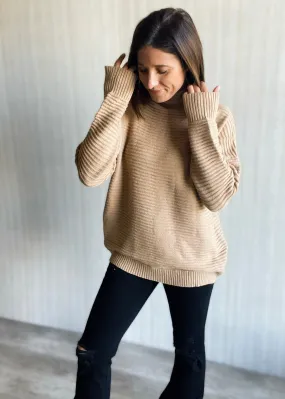 Camel Turtleneck Sweater
