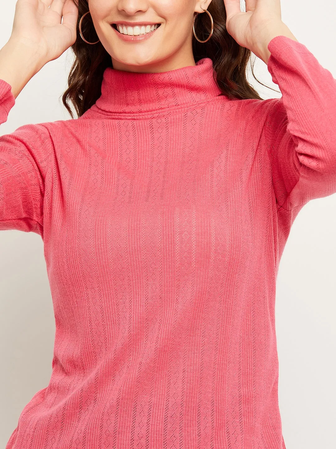 Camla Barcelona Turtleneck Hot Pink Top