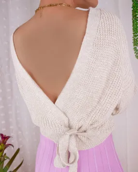 Caroline Backless Jumper in Oatmeal