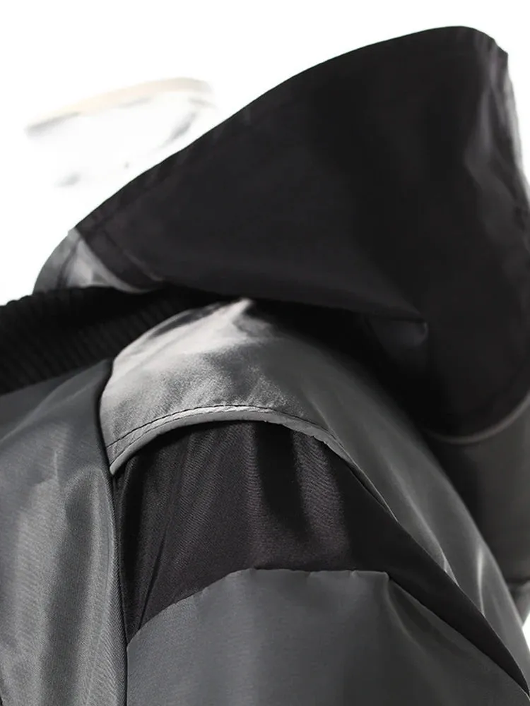 Casual Minimal Goth Bomber Jacket