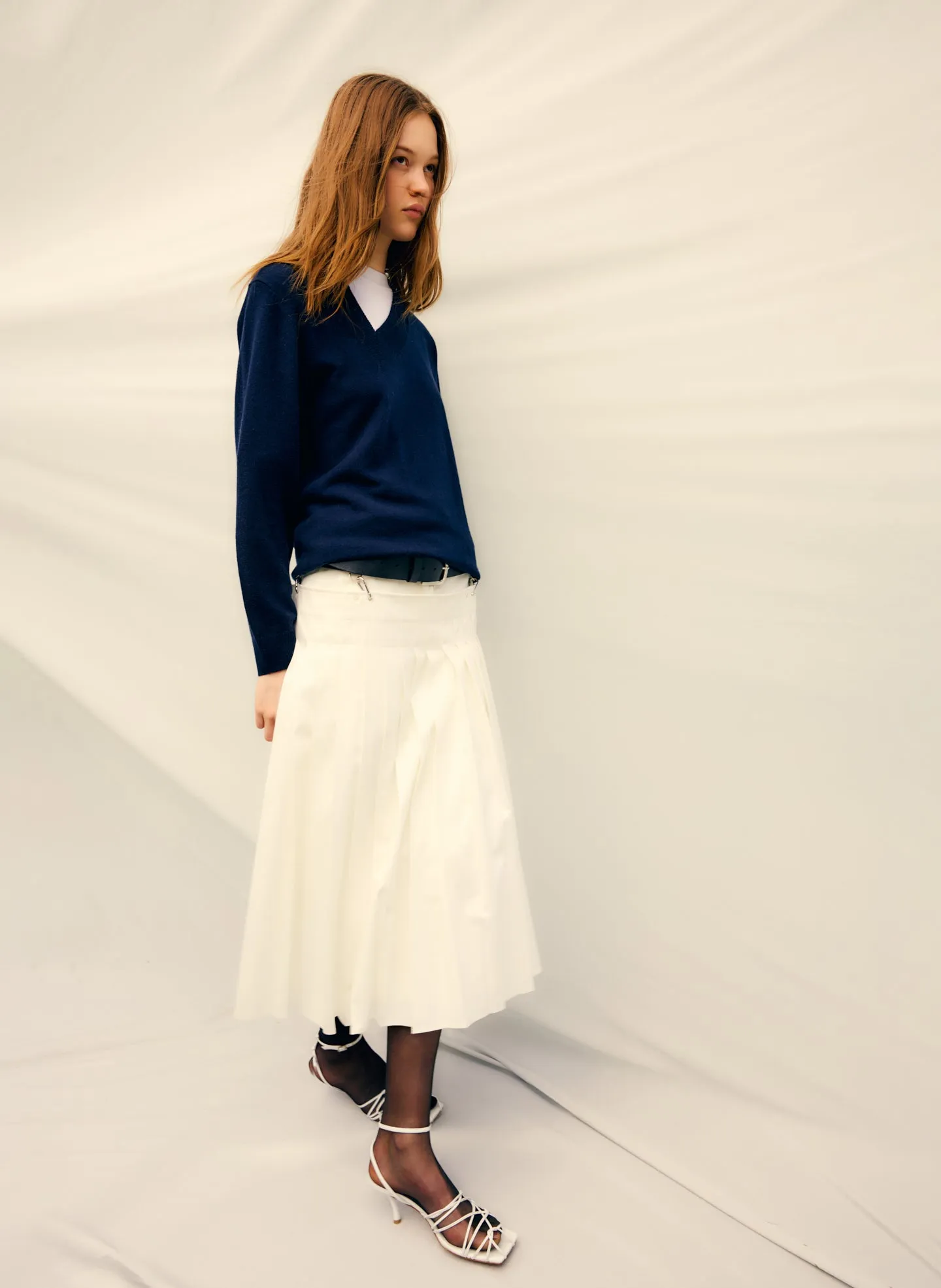 Chino Convertible Pleated Skirt
