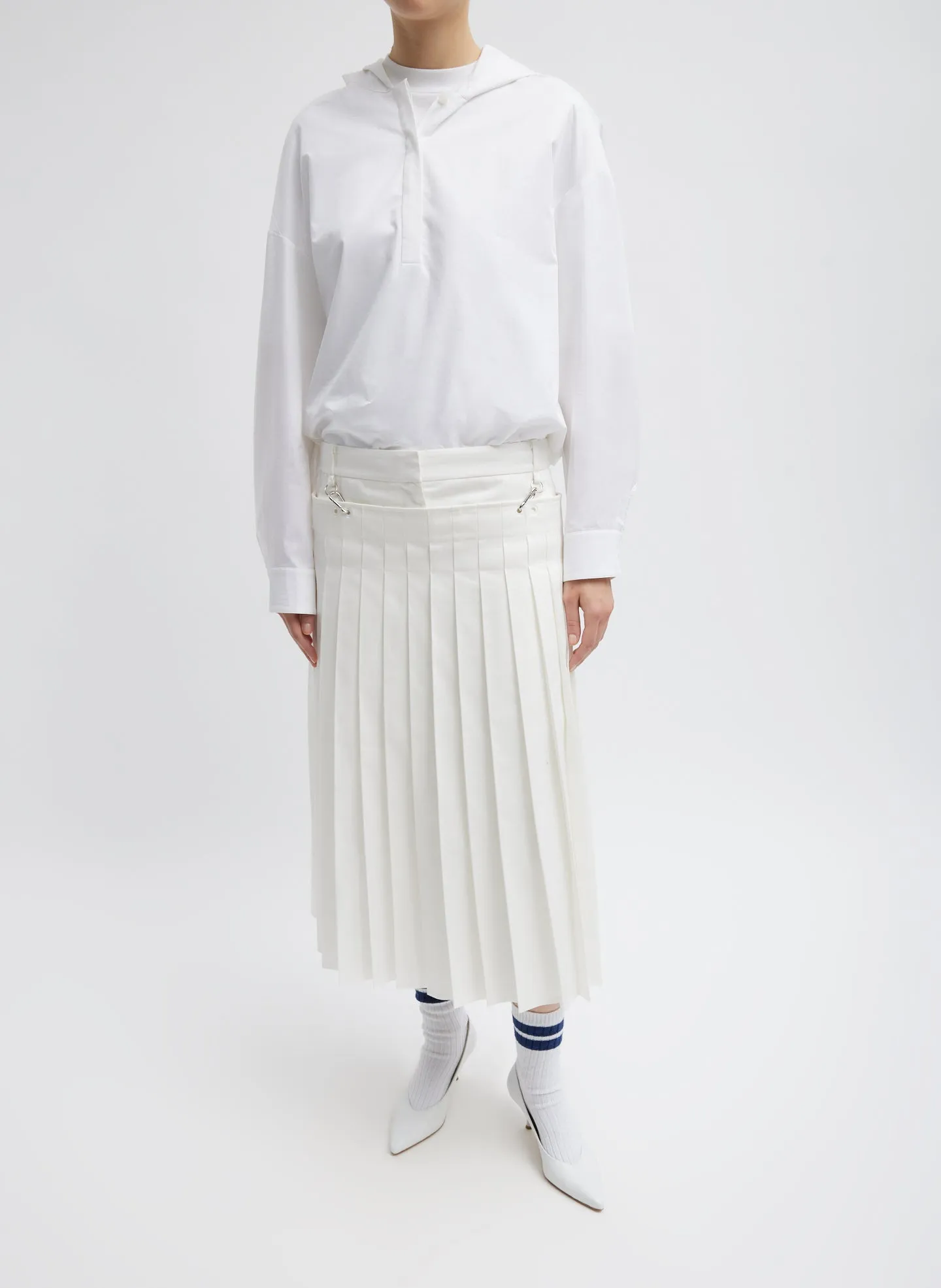 Chino Convertible Pleated Skirt