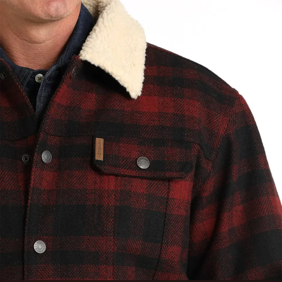 CINCH Sherpa Lined Trucker Jacket - Red/Black