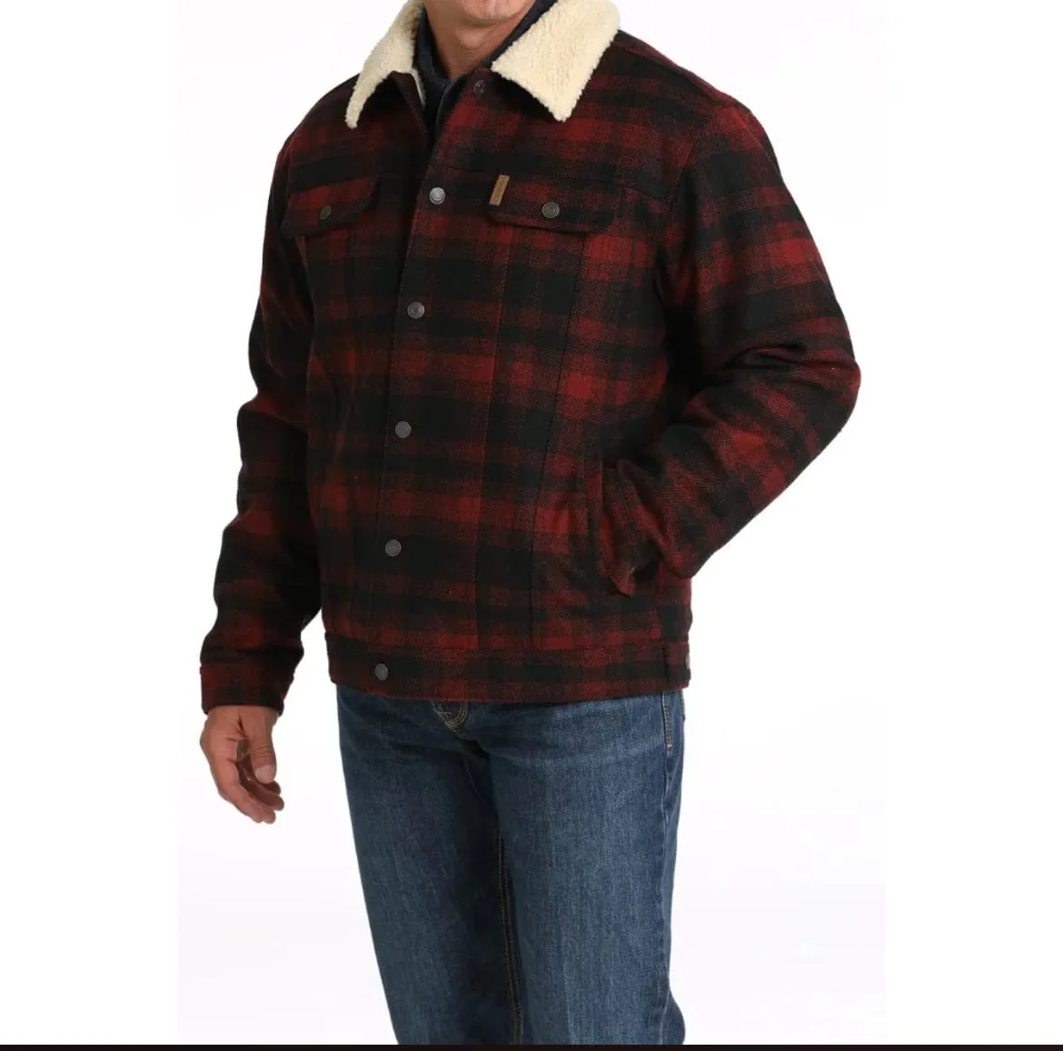 CINCH Sherpa Lined Trucker Jacket - Red/Black