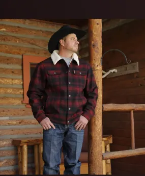 CINCH Sherpa Lined Trucker Jacket - Red/Black