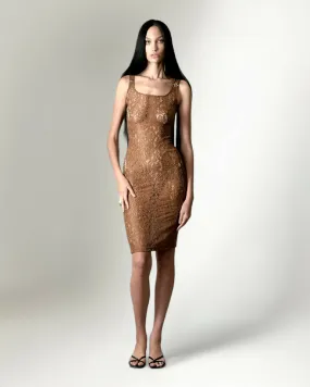 COCOA BROWN LACE WHISPER BLOSSOM MAXI DRESS