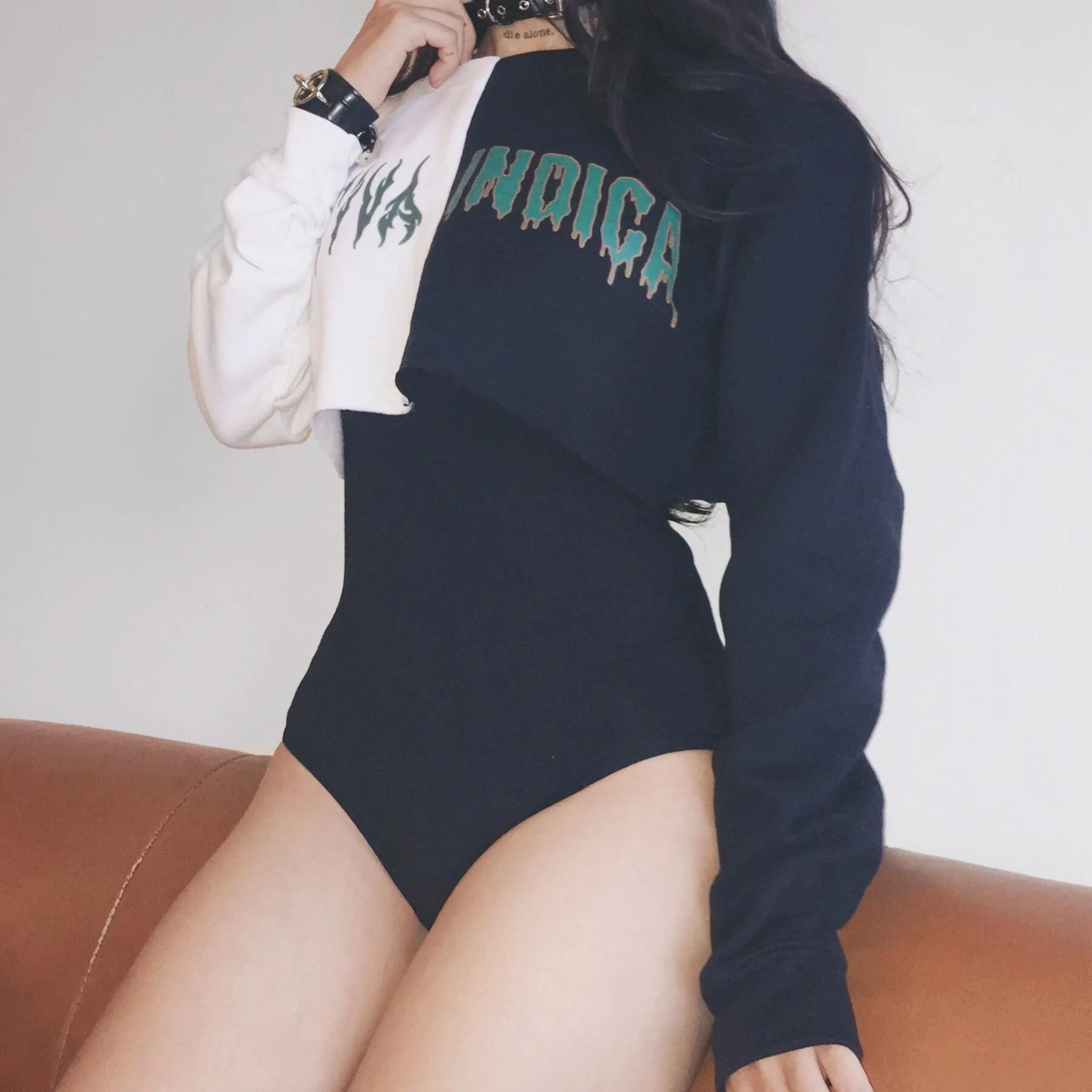 DAY N NITE  CROPPED  SWEATSHIRT - MJN ORIGINALS