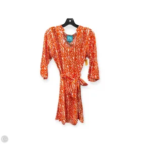Dress Casual Midi By Escapada Living In Orange & White, Size: S