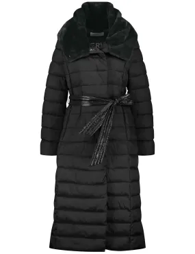GERRY WEBER LONG PADDED COAT WITH TIE-AROUND WAIST