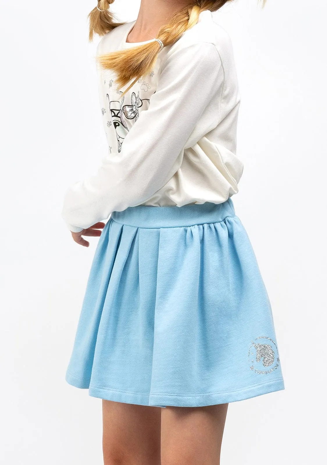 Girl's Bluish Unicorn Skirt
