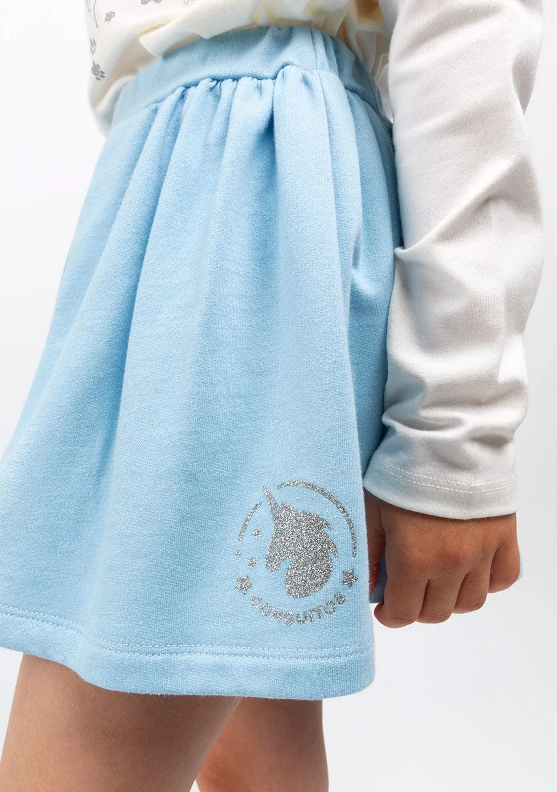 Girl's Bluish Unicorn Skirt