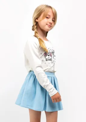 Girl's Bluish Unicorn Skirt