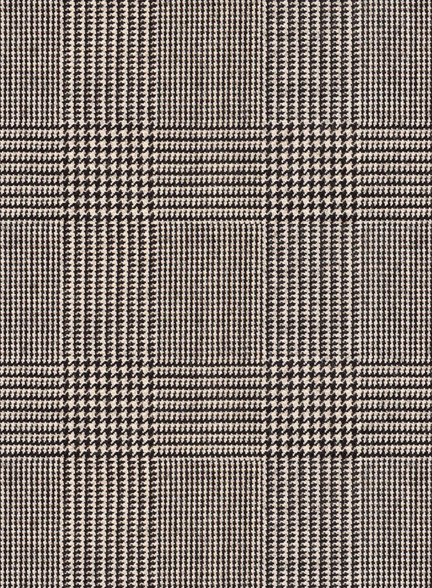 Hardy Minnis Beige Prince of Wales Wool Jacket