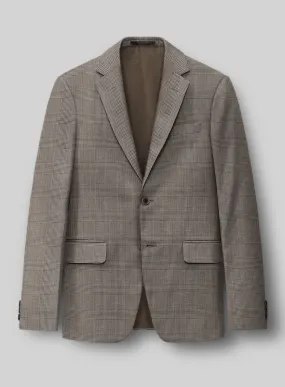 Hardy Minnis Beige Prince of Wales Wool Jacket