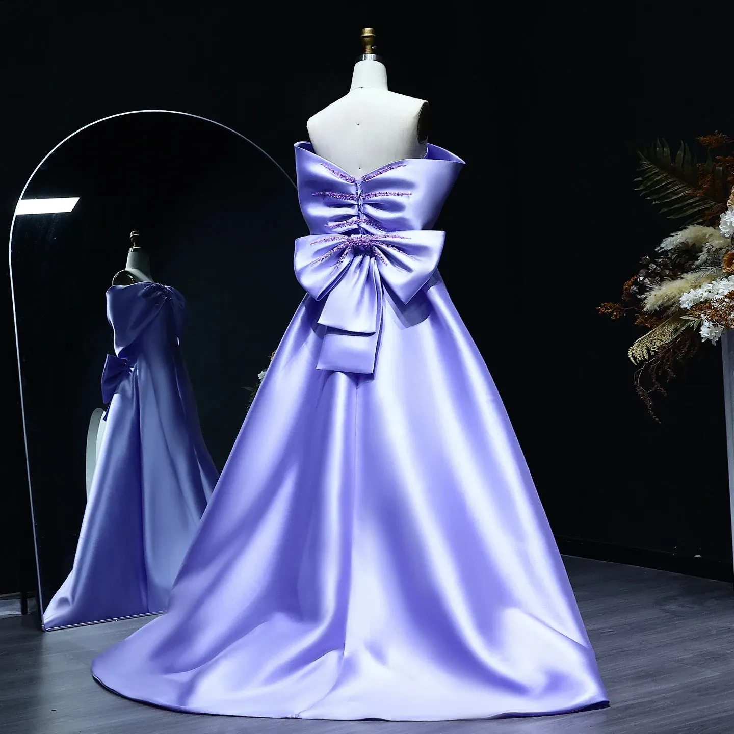 HELEN Luxury Beaded Off-Shoulder Evening Gown with Overskirt