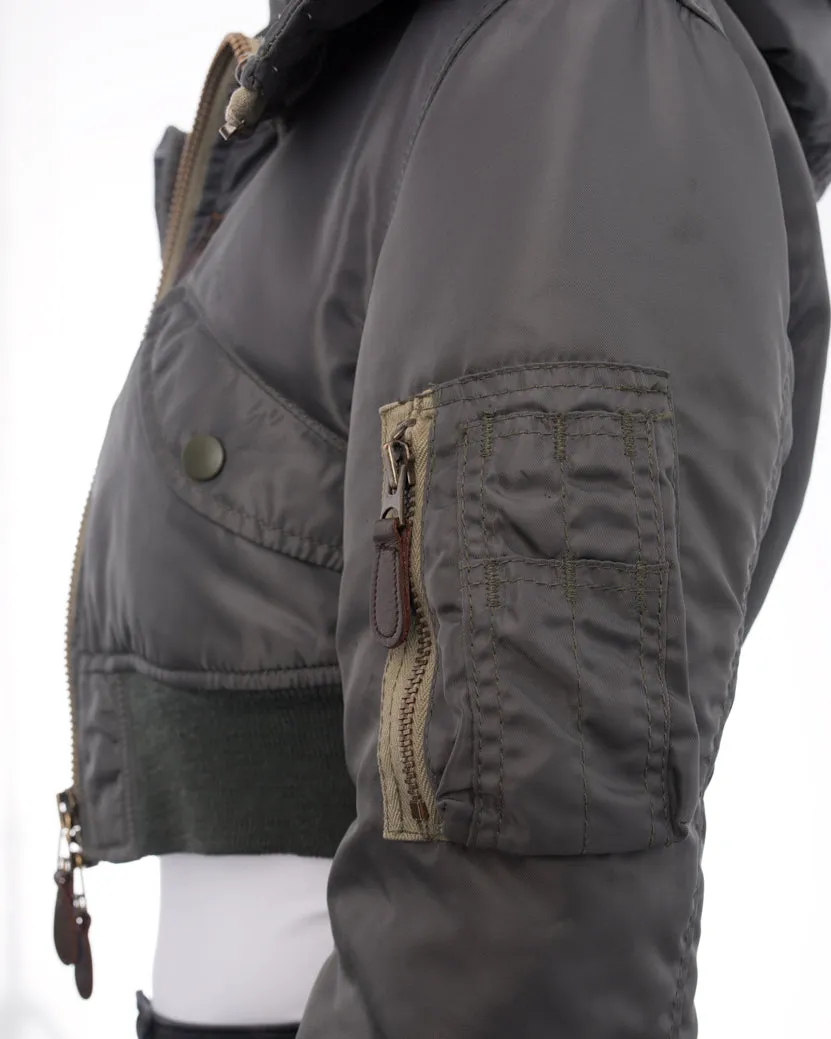 Junya Watanabe Fall 2010 Army Green Crop Bomber Jacket - XS