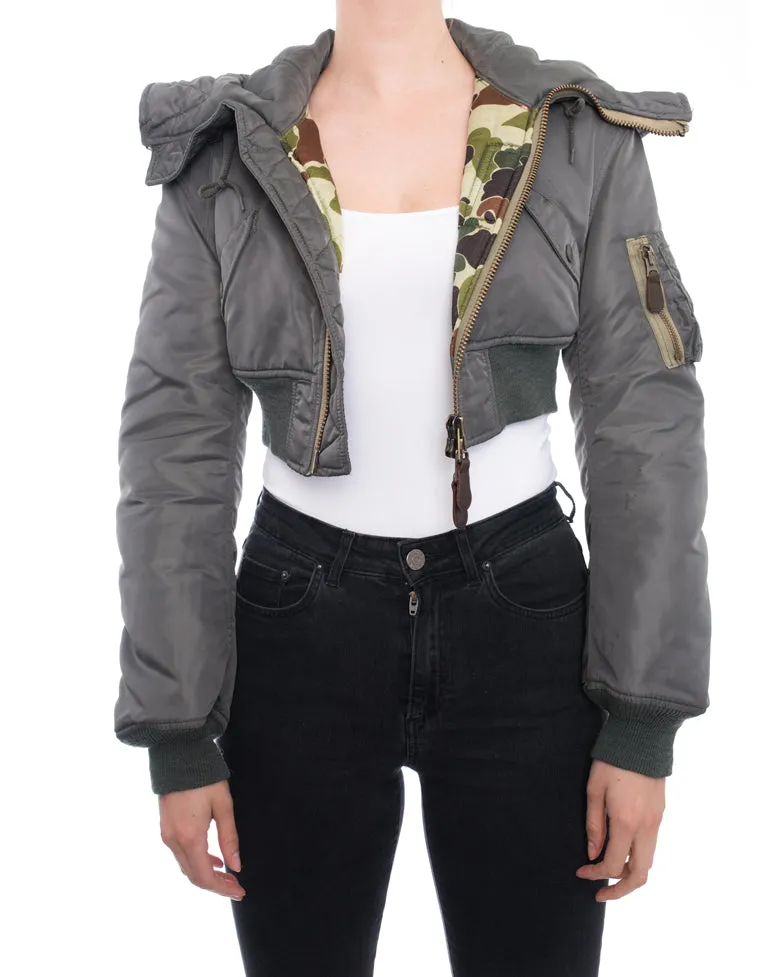 Junya Watanabe Fall 2010 Army Green Crop Bomber Jacket - XS