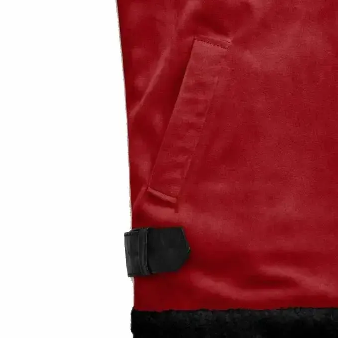 Lava Red Suede Ryan Reynolds Sherpa Leather Jacket Stylish & Cozy