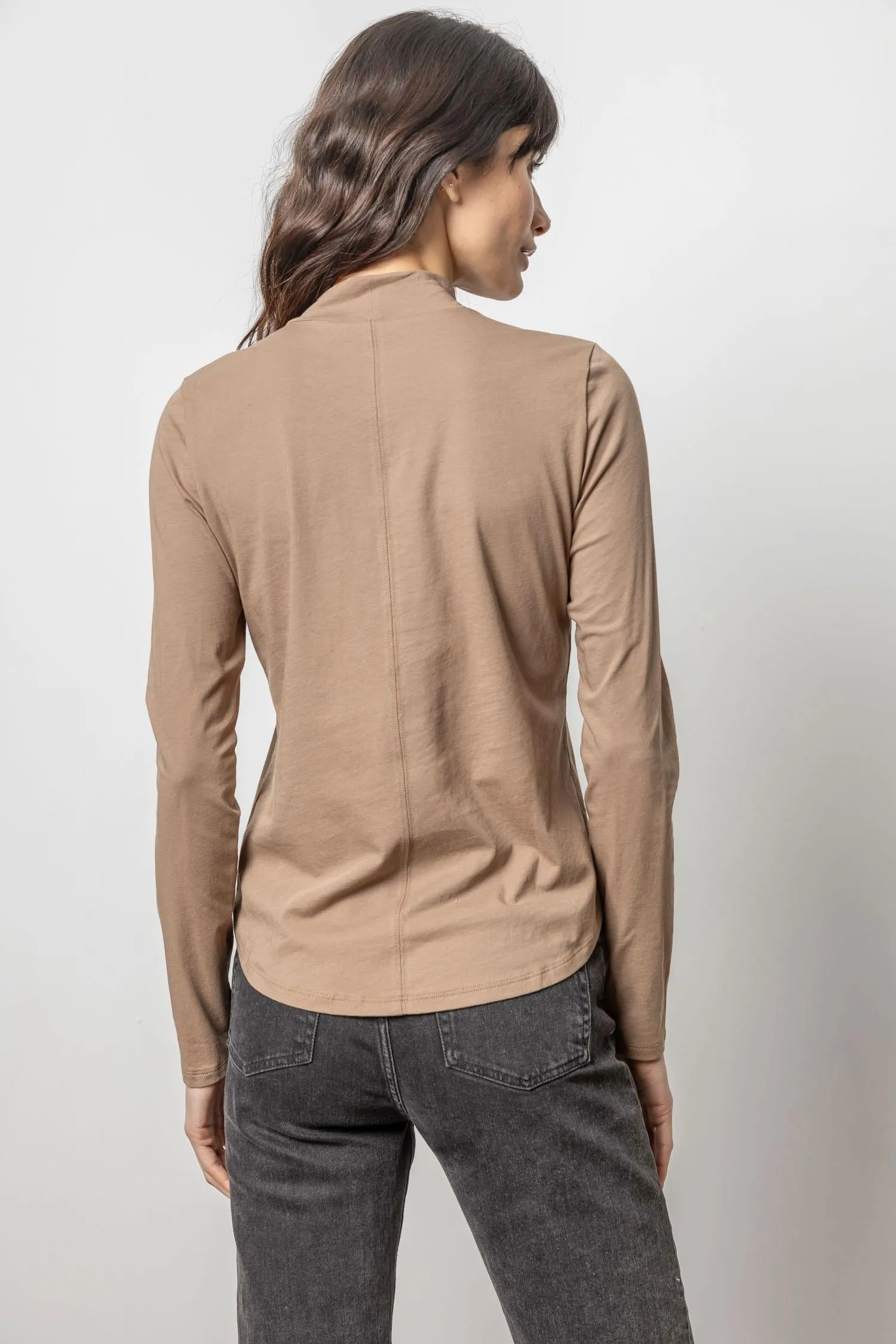 Long Sleeve Mock Neck Tee